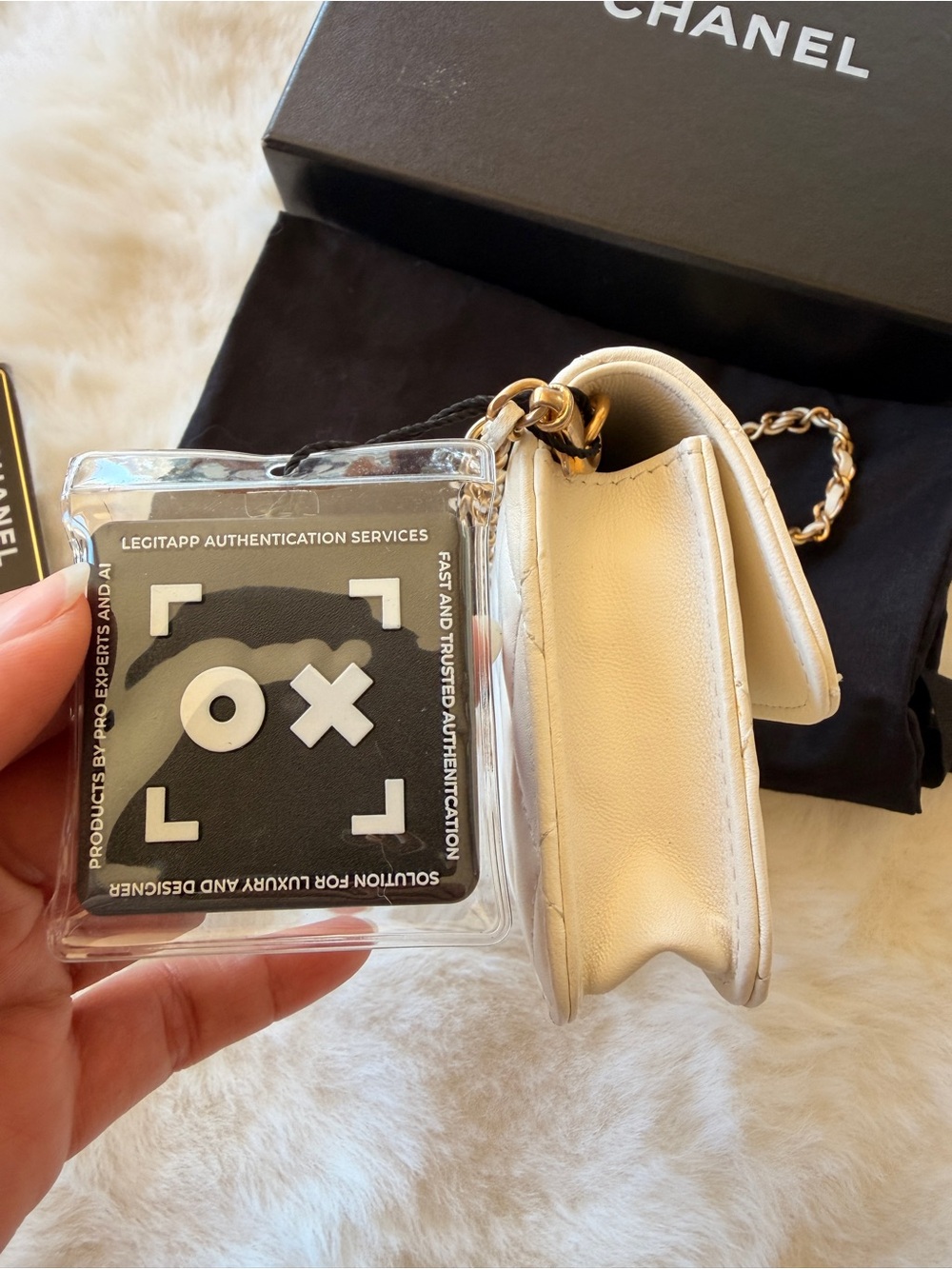 CHANEL White Quilted CC Ball Clutch on Chain Mini Belt Bag - Picture 6 of 16